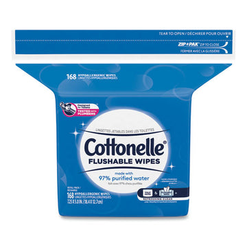 Cottonelle® Fresh Care Flushable Cleansing Cloths, White, 5x7 1-4, 168-pack,8 Pack-carton freeshipping - TVN Wholesale